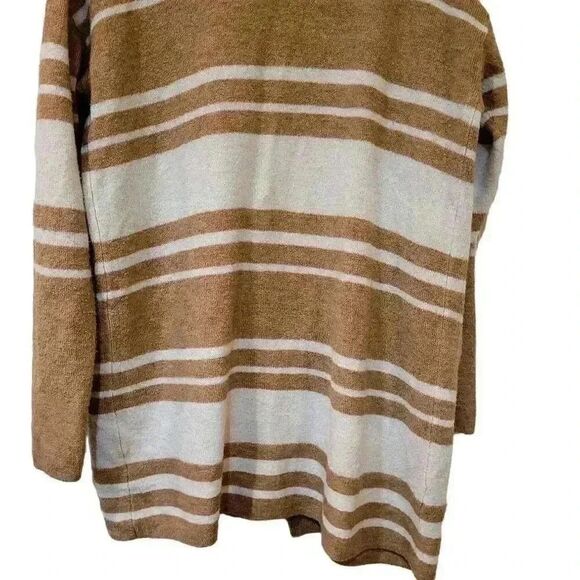 Banana Republic Women's Camel & White Striped Acrylic/Nylon/Spandex Knit Open Fr - Picture 9 of 11